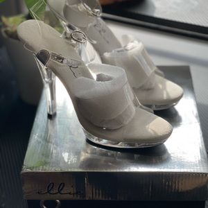 Clear heels/ practice fitness competition shoes
